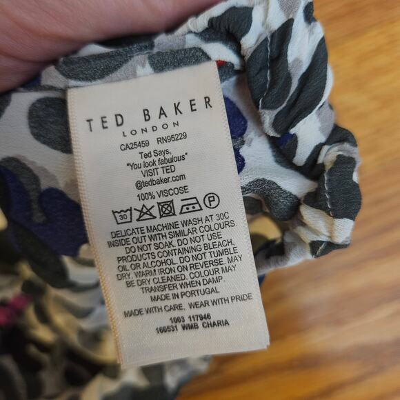 Ted Baker Chiara Wilderness Tie Neck Blouse Size 4 (Size 10 U.S) - Picture 5 of 6